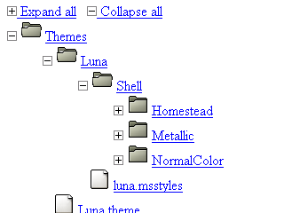 exanding collapsing tree menu