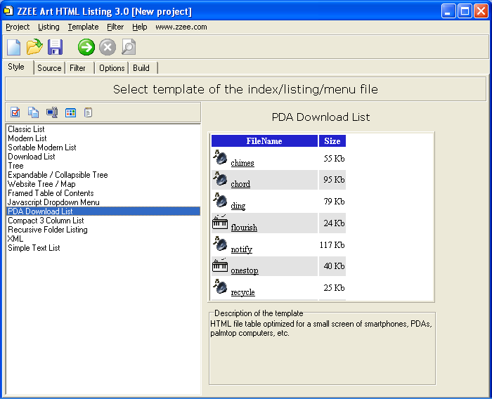 Art HTML Listing - Directory listing -> DHTML, XML file